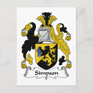 Cartão Postal Simpson Family Crest