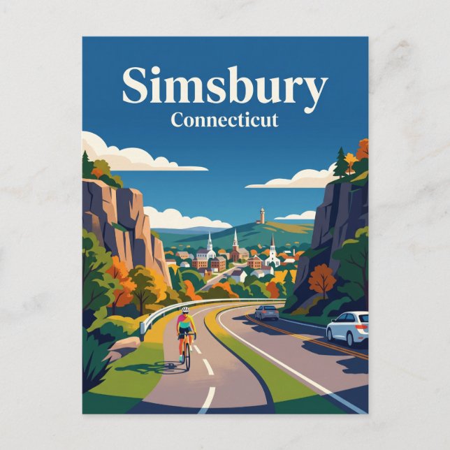 Cartão Postal Simsbury Connecticut (Frente)