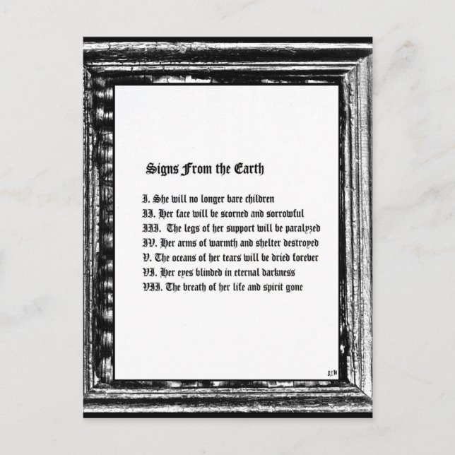 Cartão Postal Sinais Da Terra (Frente)