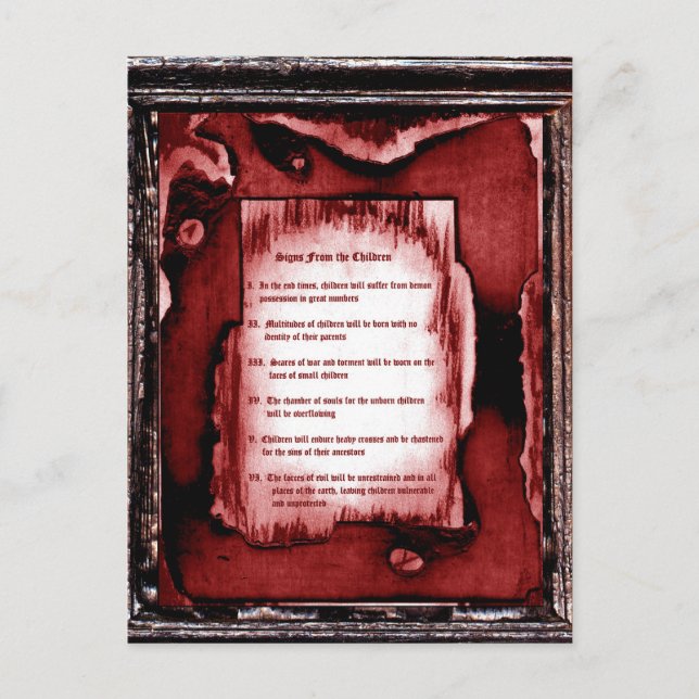 Cartão Postal Sinais Das Crianças (Frente)