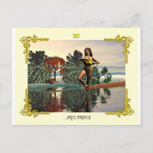 CARTÃO POSTAL SINAIS DE ANIVERSÁRIO ZODIÁTICOS / AQUÁRIO