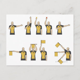 Cartão Postal Sinais de árbitros de futebol