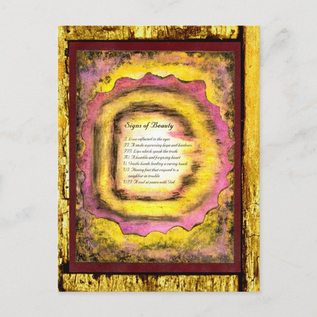 Cartão Postal Sinais de beleza (Frente)