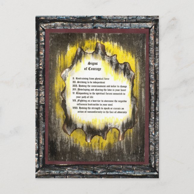 Cartão Postal Sinais de coragem (Frente)