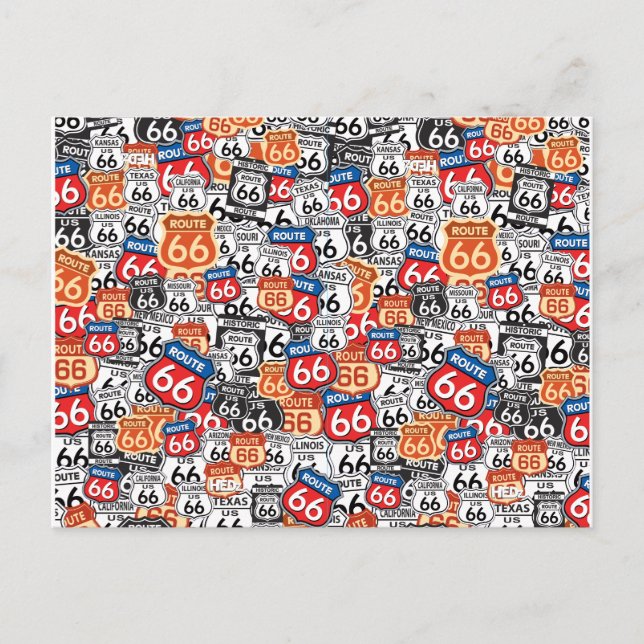 Cartão Postal Sinais de estrada 66 (Frente)