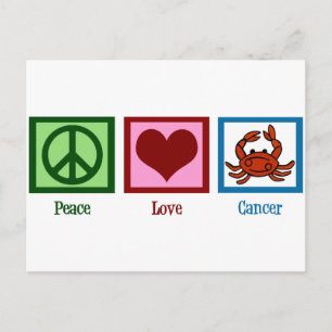 Cartão Postal Sinal Astrológico de Aniversário Câncer Paz Amor