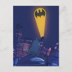 Cartão Postal Sinal Bat Sobre Gotham