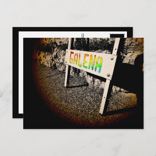 Cartão Postal sinal da calçada de galena (Frente/Verso)