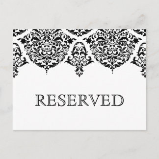 Cartão Postal Sinal de 311 Mon Cherie Damask Black Reserved