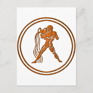 Cartão Postal Sinal de Astrologia do Bearer de Água Zodiac do Aq