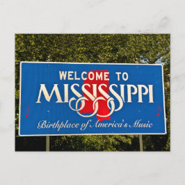 Cartão Postal Sinal de boas-vindas do Mississippi