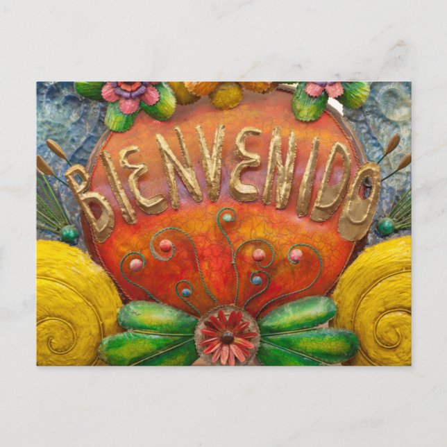 Cartão Postal Sinal de boas-vindas em espanhol, México (Frente)