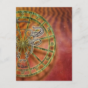 Cartão Postal sinal de boi zodiaco-
