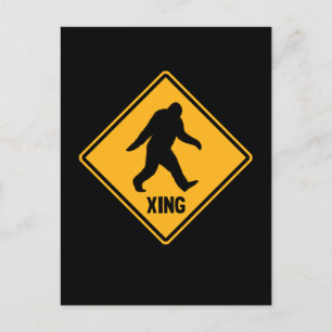 Cartão Postal Sinal de Cruzamento Bigfoot