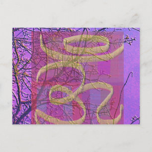 Cartão Postal Sinal de cura universal Om - Ecrã de seda V5