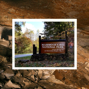 Cartão Postal Sinal de Entrada da Caverna Mamuta, Parque Naciona