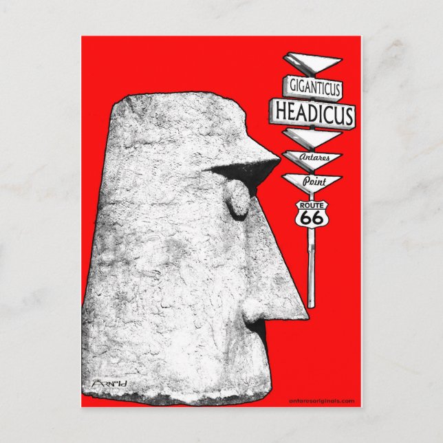 Cartão Postal Sinal de estrada 66 Antares Giganticus Headicus (Frente)