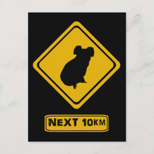 Cartão Postal sinal de estrada koala