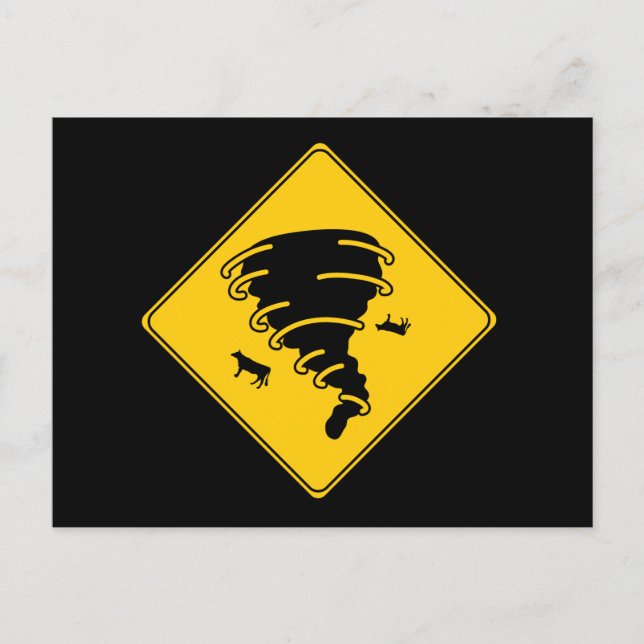 Cartão Postal Sinal de estrada - Tornado (Frente)