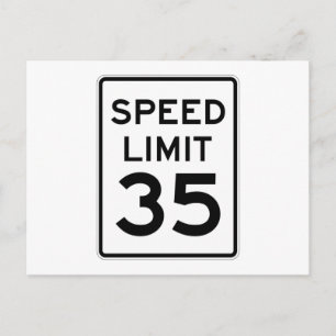 Cartão Postal Sinal de limite de velocidade 35 MPH