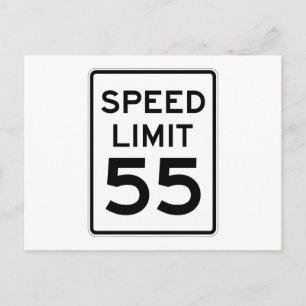 Cartão Postal Sinal de limite de velocidade 55 MPH