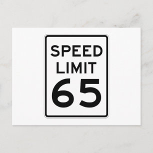 Cartão Postal Sinal de limite de velocidade 65 MPH
