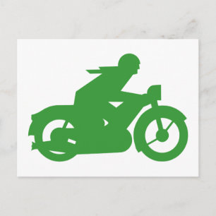 Cartão Postal Sinal de Motomotociclista Verde