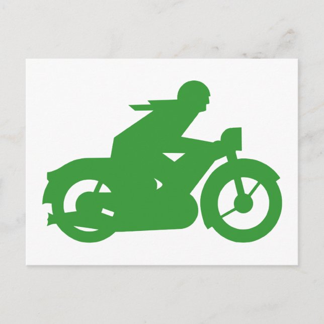 Cartão Postal Sinal de Motomotociclista Verde (Frente)