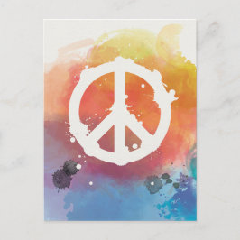 Cartão Postal Sinal de Paz com aquarela