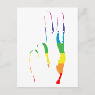 Cartão Postal sinal de paz do orgulho arco-íris