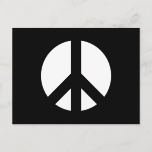 Cartão Postal Sinal de paz preto e branco