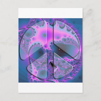 Cartão Postal sinal de paz psicodélico