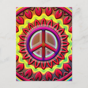 CARTÃO POSTAL SINAL DE PAZ RETRO