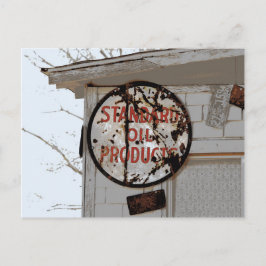 Cartão Postal Sinal de propaganda enferrujada na rota 66