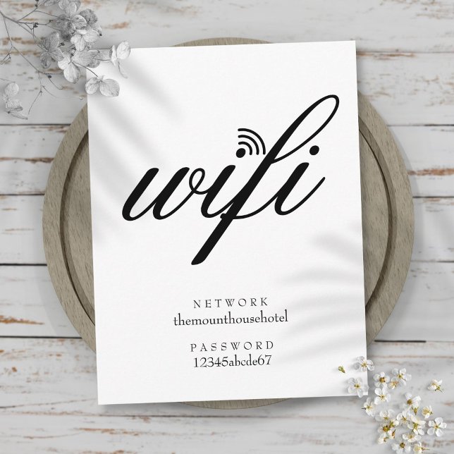 Cartão Postal Sinal de Rede e Senha Wifi (Wifi Network and Password Sign Postcard)