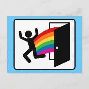 Cartão Postal Sinal de Saída da Saída do Armário