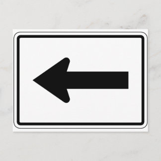 Cartão Postal Sinal de Seta para a Esquerda