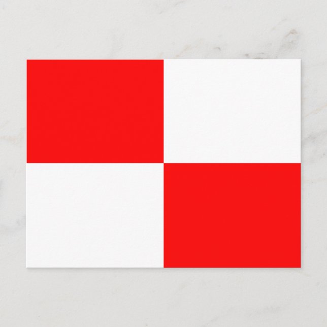 Cartão Postal Sinal de Sinalizador alfabético náutico - Letra U (Frente)