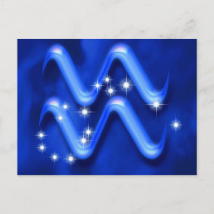 Cartão Postal Sinal de Zodiac Aquarius