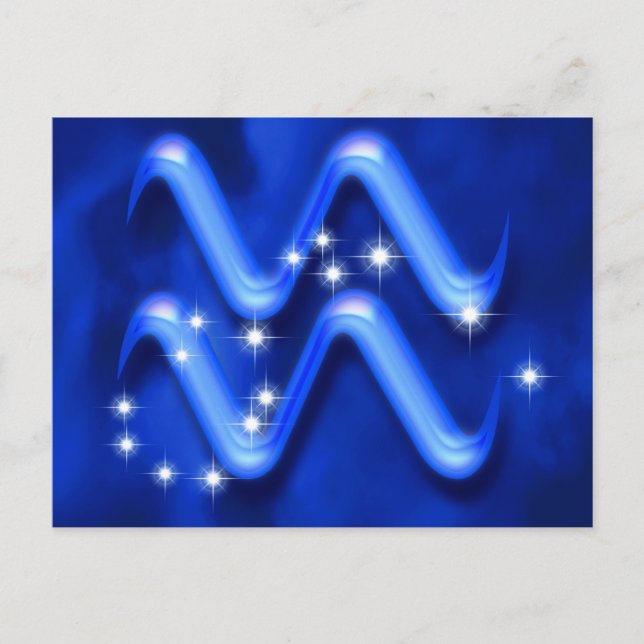 Cartão Postal Sinal de Zodiac Aquarius (Frente)