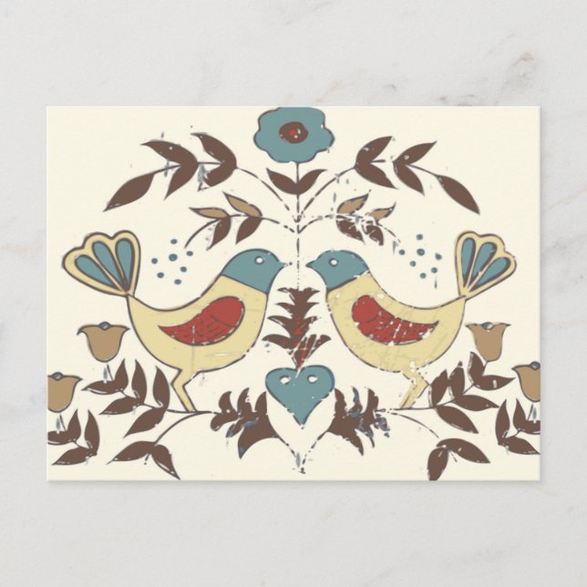 Cartão Postal Sinal Hex Amish Pennsylvania Dutch Pássaro America (Frente)