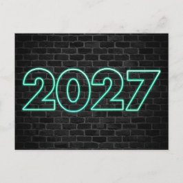 Cartão Postal Sinal Neon Ano Novo 2026 Obrigado