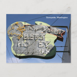 Cartão Postal Sinal Sunnyside da abelha, Washington