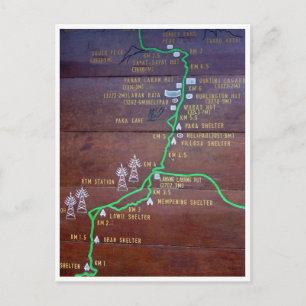 Cartão Postal sinalização de trilha do mt kinabalu