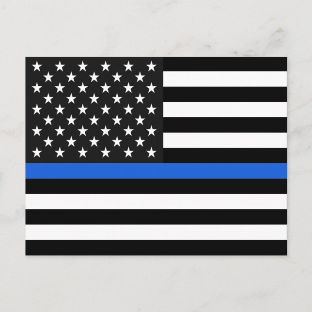 Cartão Postal Sinalizador Americano Thin Blue Line (Frente)