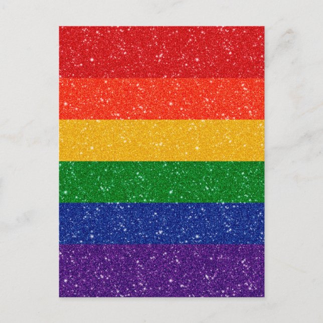 Cartão Postal Sinalizador Arco-Íris do Orgulho LGBTQ de Falência (Frente)