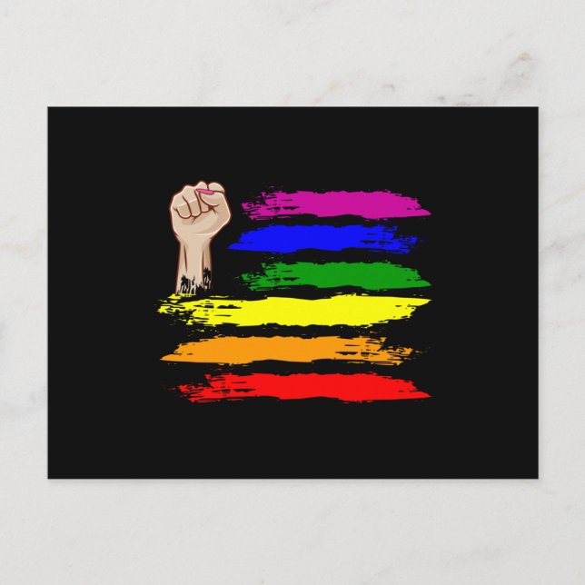 Cartão Postal Sinalizador Arco-Íris LGBT ALLY Mês do Orgulho LGB (Frente)