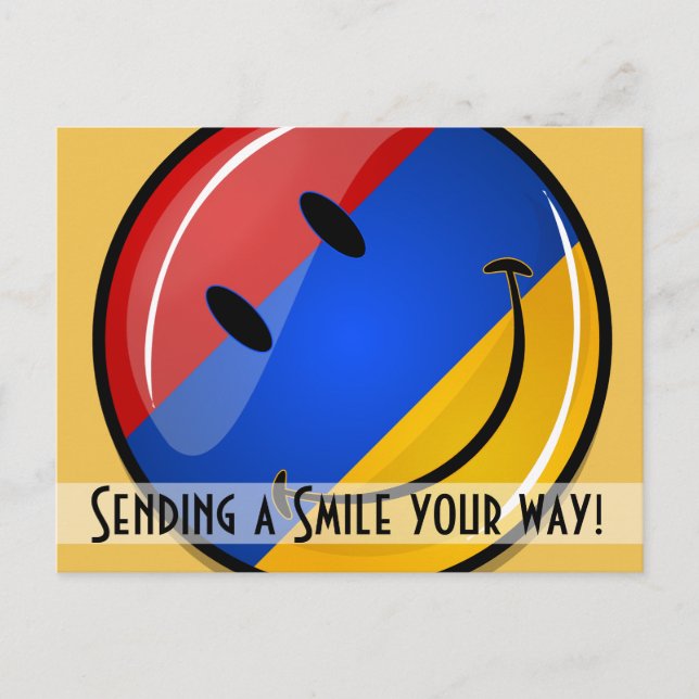Cartão Postal Sinalizador armênio sorridente (Frente)
