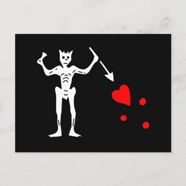 Cartão Postal Sinalizador Autenticado da Barba Negra (Frente)