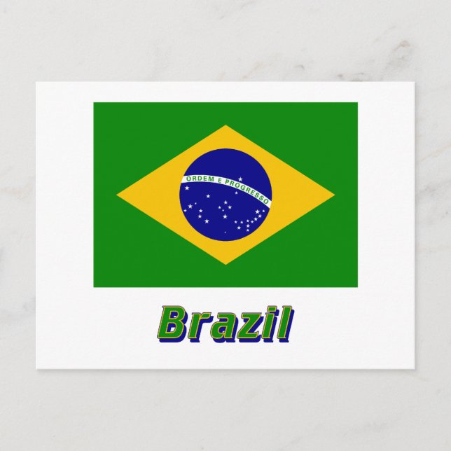Cartão Postal Sinalizador Brasil com Nome (Frente)